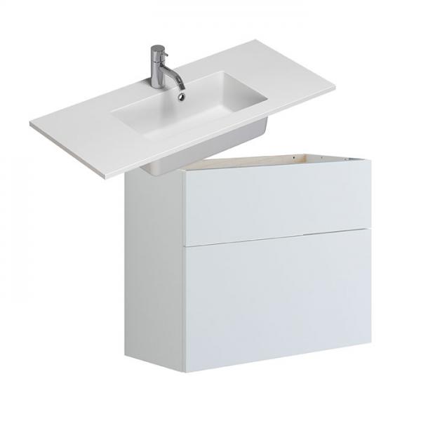 Dansani Luna Urban 80 mini møbelsæt m/Mini Minore vask og skuffer - Høj - Hvid mat