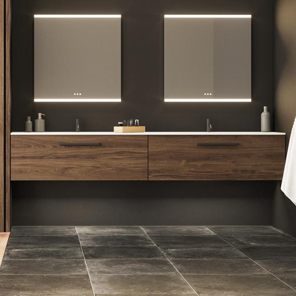 Dansani Luna Urban 240 møbelsæt m/Minore dobbeltvask og skuffer - Brun eg Dansani Luna Urban 240 møbelsæt m/Minore dobbeltvask og skuffer - Brun eg