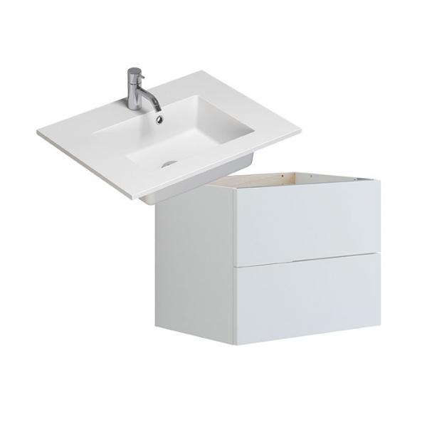 Dansani Luna Urban 60 møbelsæt m/Minore vask og skuffer - Hvid mat Dansani Luna Urban 60 møbelsæt m/Minore vask og skuffer - Hvid mat