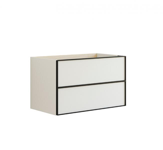 Dansani Luna vaskeskab 80x48 m/skuffer - Hvid mat/sort ramme Dansani Luna vaskeskab 80x48 m/skuffer - Hvid mat/sort ramme