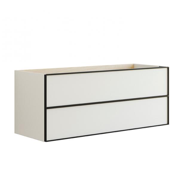 Dansani Luna vaskeskab 120x48 m/skuffer - Hvid mat/sort ramme Dansani Luna vaskeskab 120x48 m/skuffer - Hvid mat/sort ramme