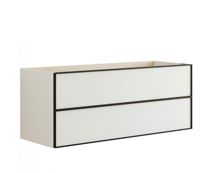 Dansani Luna vaskeskab 120x48 til dobbeltvask - Hvid mat/sort ramme Dansani Luna vaskeskab 120x48 til dobbeltvask - Hvid mat/sort ramme