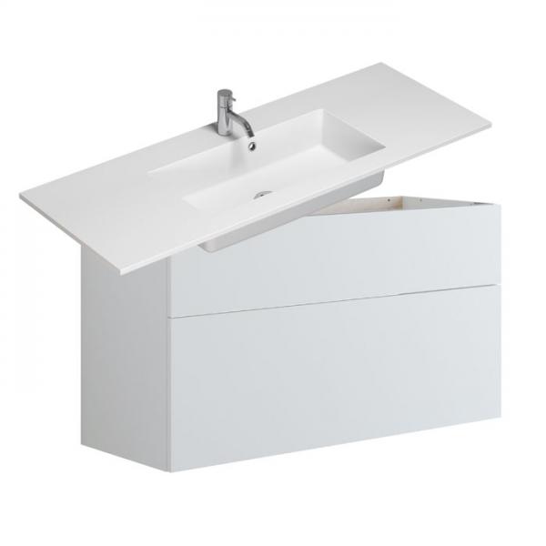 Dansani Luna Urban 120 møbelsæt m/Minore vask og skuffer - Høj - Hvid mat