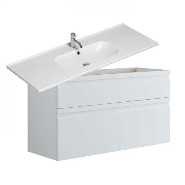 Dansani Luna Urban møbelsæt m/Kantate vask og integrerede greb - Høj - Hvid mat