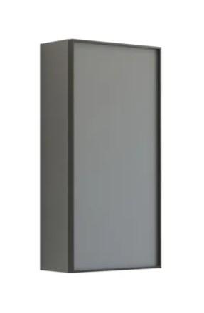 Dansani Luna Urban overskab - Højrehængslet - Grå mat/Sort ramme