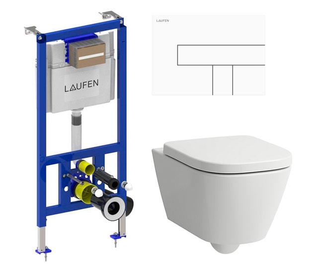 Laufen MEDA rimless toiletpakke inkl. sæde m/softclose, cisterne og hvid betjening