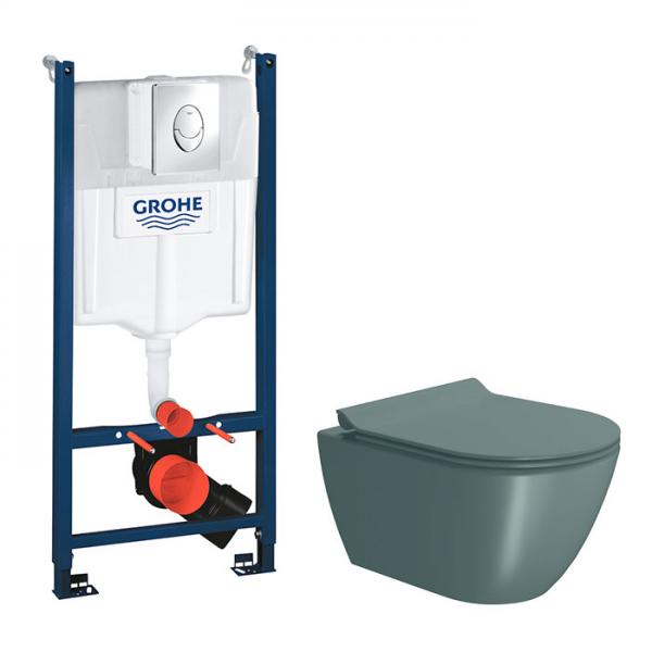 GSI Pura Agave 50 toiletpakke inkl. sæde m. softclose, cisterne og krom betjening