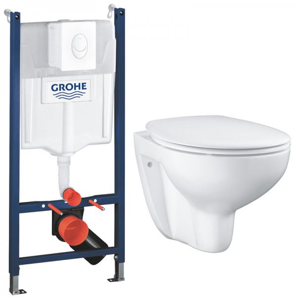 Grohe Bau Rimless toiletpakke inkl. sæde m/softclose, cisterne og hvid betjening Grohe Bau Rimless toiletpakke inkl. sæde m/softclose, cisterne og hvid betjening