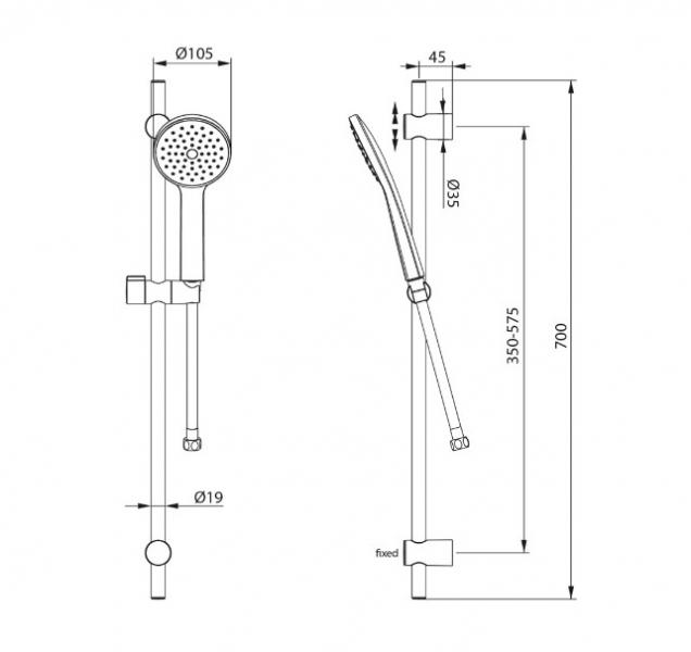 Hafa Go brusesæt - Krom Hafa Go brusesæt - Krom