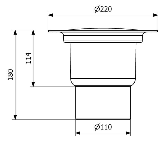 Purus Afløbsskål til Vinyl 110 mm med rustfri rist