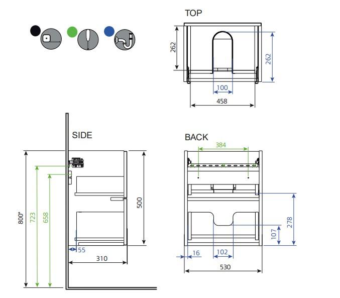 Hafa Neat 550 underskab med skuffer - Hvid Hafa Neat 550 underskab med skuffer - Hvid