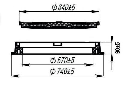 Lauridsen 600 mm rund karm/dæksel m/lås - 1,5 t Lauridsen 600 mm rund karm/dæksel m/lås - 1,5 t