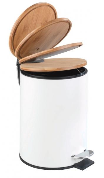 Wenko Tortona pedalspand m/soft close - Hvid/bambus Wenko Tortona pedalspand m/soft close - Hvid/bambus