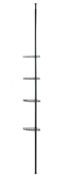 Wenko Prea teleskopisk hjørnehylde til bad - Mat sort - Skruefri Wenko Prea teleskopisk hjørnehylde til bad - Mat sort - Skruefri