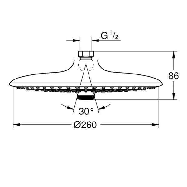 Grohe Vitalio 260 hovedbruser - Krom