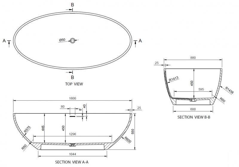 Ideavit Solidellipse badekar 1800 x 880 mm - Mat hvid Ideavit Solidellipse badekar 1800 x 880 mm - Mat hvid