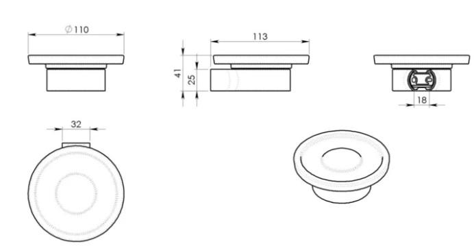 Hefe Piren sæbeskål t/væg - Mat sort Hefe Piren sæbeskål t/væg - Mat sort