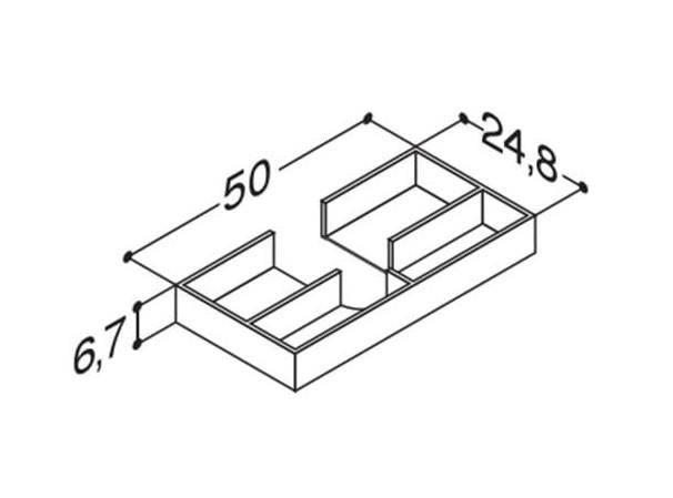 Dansani skuffeindsats m/udskræring - 50x25 cm - Egetræ Dansani skuffeindsats m/udskræring - 50x25 cm - Egetræ