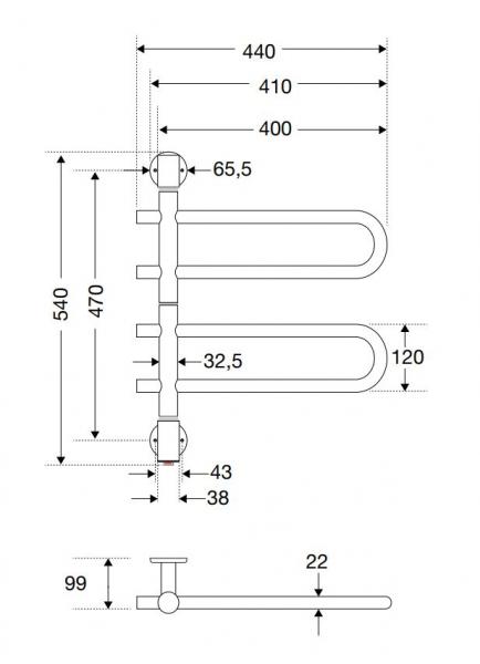 Strømberg Varzo håndklædetørrer - 44x54 cm - Poleret Rustfrit Stål Strømberg Varzo håndklædetørrer - 44x54 cm - Poleret Rustfrit Stål