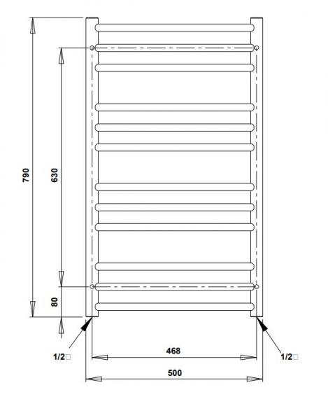 Strømberg Laveno håndklædetørrer - 50x79 cm - Hvid Strømberg Laveno håndklædetørrer - 50x79 cm - Hvid