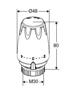 Hvid TA TRV Nordic termostat M30
