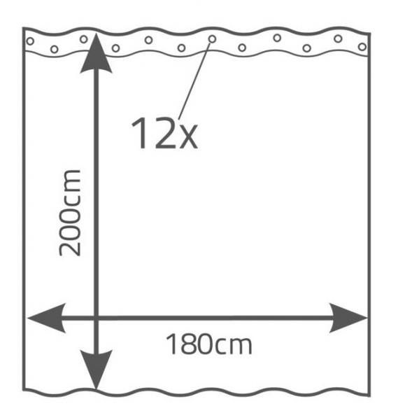 RIDDER Tekstil badeforhæng – 180 x 200 cm - Pico grå/hvid RIDDER Tekstil badeforhæng – 180 x 200 cm - Pico grå/hvid