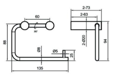 Primy Style toiletpapirholder - Coal Primy Style toiletpapirholder - Coal