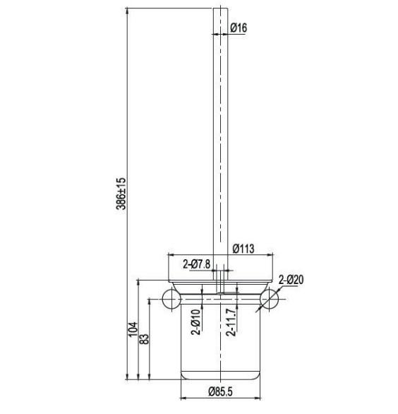Primy Style toiletbørste til væg - Amber Primy Style toiletbørste til væg - Amber