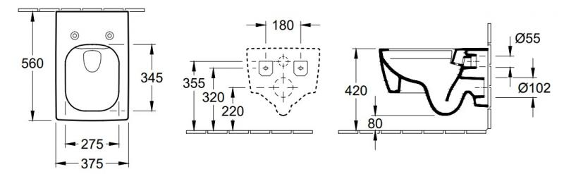 Villeroy & Boch Memento 2.0 Rimless væghængt toilet - Hvid