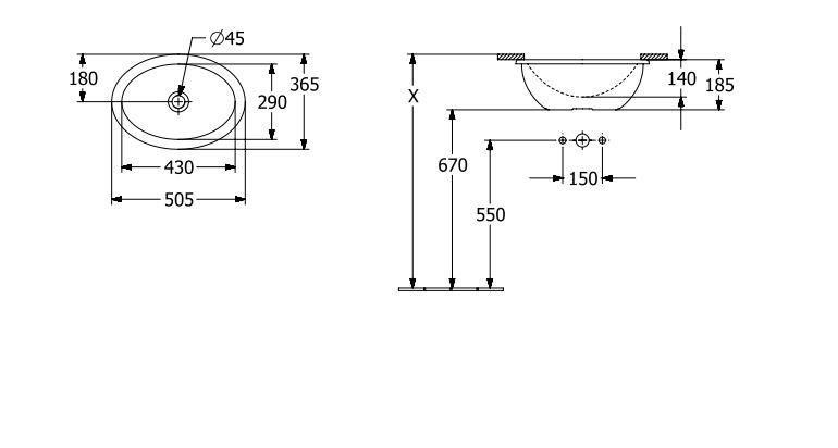 V&B Loop & Friends 43 håndvask t/underlimning