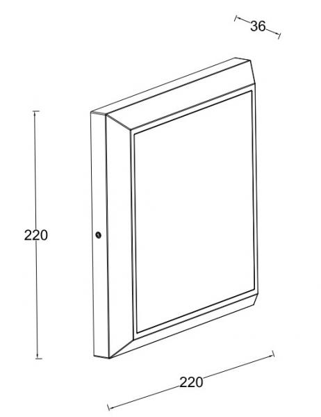 Lutec Architectural Helena udendørslampe til loft og væg - 22 x 22 cm