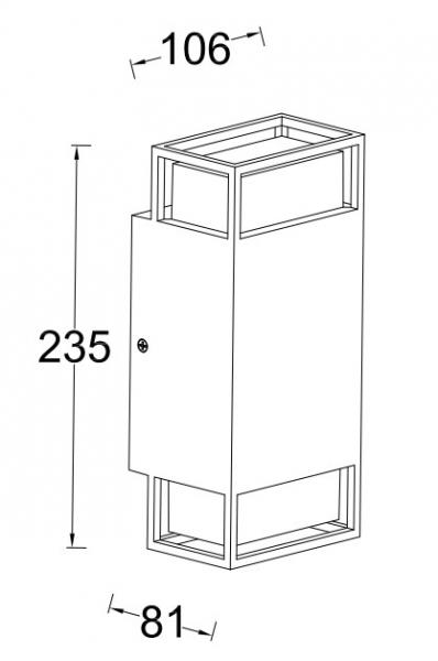Lutec Architectural Ridge udendørslampe til væg Lutec Architectural Ridge udendørslampe til væg