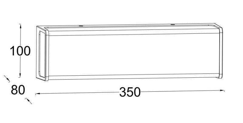 Lutec Architectural Doblo udendørslampe til væg 35 x 10 cm