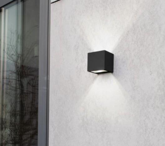 Lutec Gemini udendørs væglampe 8,8 x 8,6 - Mat sort