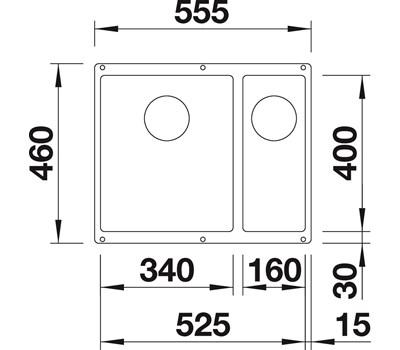 Blanco Subline 340/160-U køkkenvask - Højre - Klippegrå