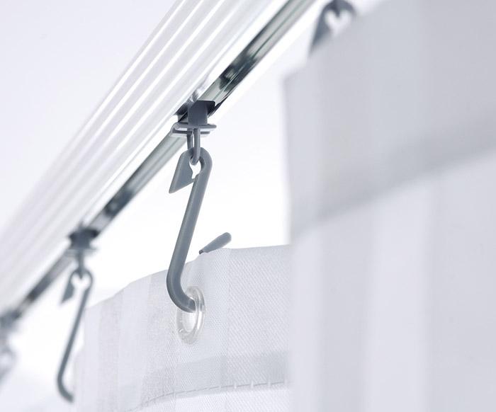 Ridder universal bruseforhængsstang m/kroge - Hvid Ridder universal bruseforhængsstang m/kroge - Hvid