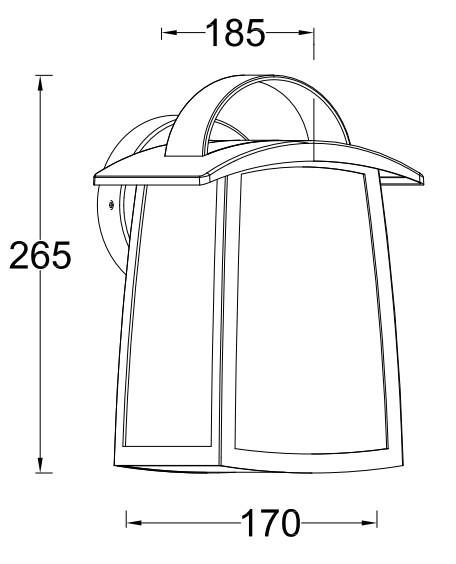 Lutec Tradition Kelsey udendørslampe til væg m/regnglas - Stor - Mat sort Lutec Tradition Kelsey udendørslampe til væg m/regnglas - Stor - Mat sort