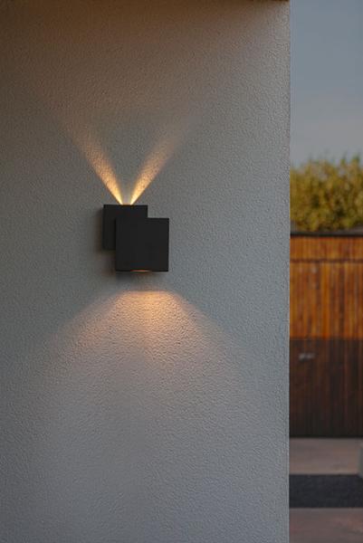 Lutec Modern Rialto udendørslampe til væg - 3 lysmønstre