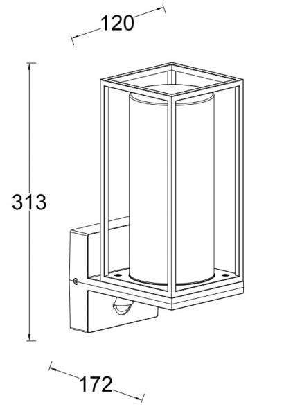 Lutec Tradition Flair 1 udendørslampe til væg m/sensor - Mat sort Lutec Tradition Flair 1 udendørslampe til væg m/sensor - Mat sort