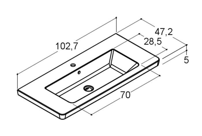 Dansani Larghetto 100 møbelvask - 1 hanehul Dansani Larghetto 100 møbelvask - 1 hanehul