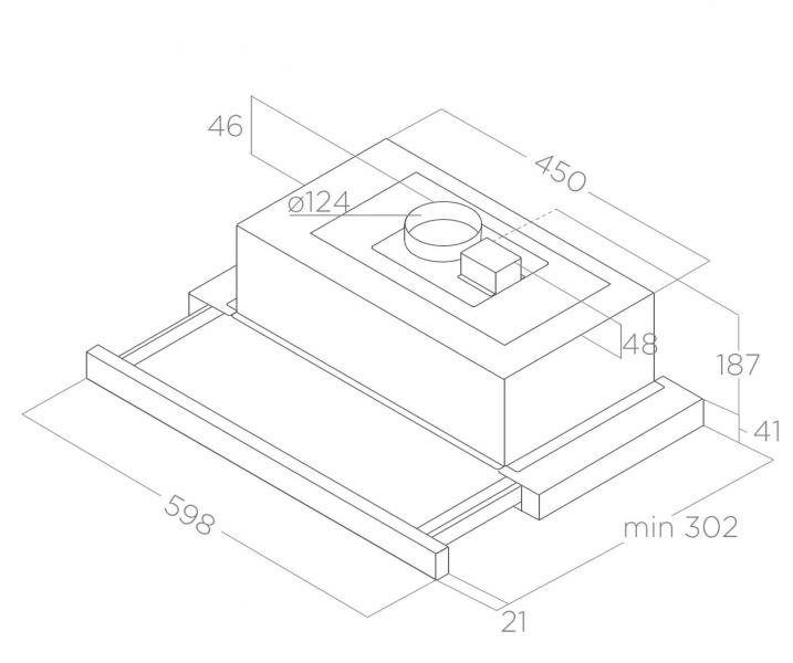 Eico Elite 14 CV WH IX-2 emhætte til vægmontering m/udtræk - Rustfrit stål