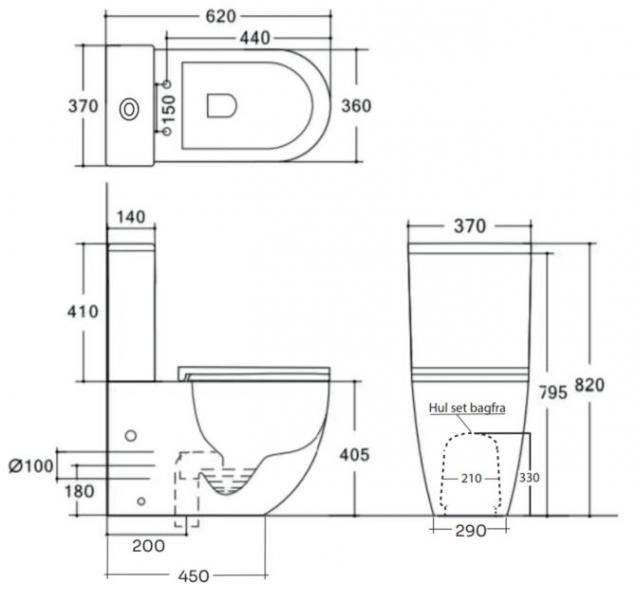 Lavabo Studio Back-To-Wall toilet m/soft close sæde Rimless - Hvid