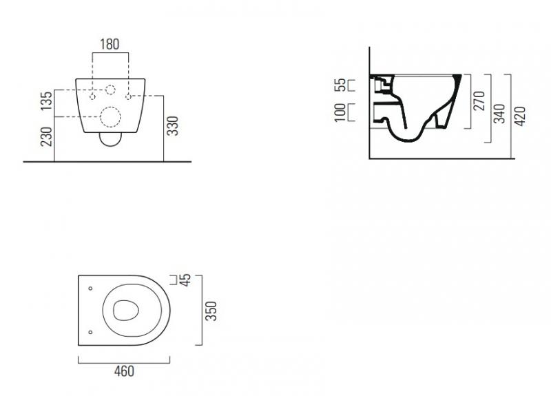 GSI Pura kompakt 46 væghængt toilet m/Extraglaze+ GSI Pura kompakt 46 væghængt toilet m/Extraglaze+