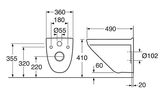 Gustavsberg Nordic 3 3635 kompakt væghængt toilet