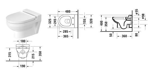 Duravit No. 1 RIMless væghængt toilet til børn