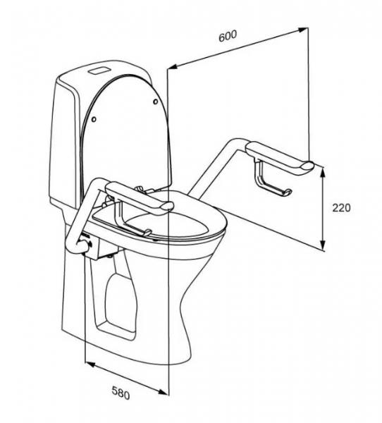 Pressalit TMA 3 armstøtte til montering på toilet