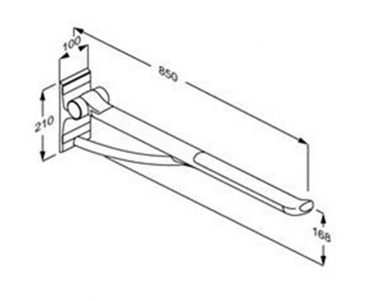 Pressalit Plus toiletstøtte til væg m/dæmper 850mm - Antracitgrå Pressalit Plus toiletstøtte til væg m/dæmper 850mm - Antracitgrå