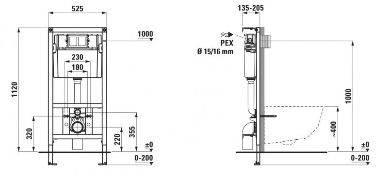 Laufen LIS indbygningscisterne 112 cm Laufen LIS indbygningscisterne 112 cm