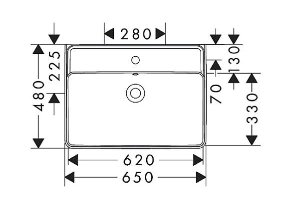 hansgrohe Xanuia Q 65 håndvask t/væg - 1 hanehul hansgrohe Xanuia Q 65 håndvask t/væg - 1 hanehul