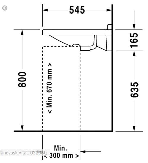 Duravit Starck 3 Vital 60 håndvask t/væg
